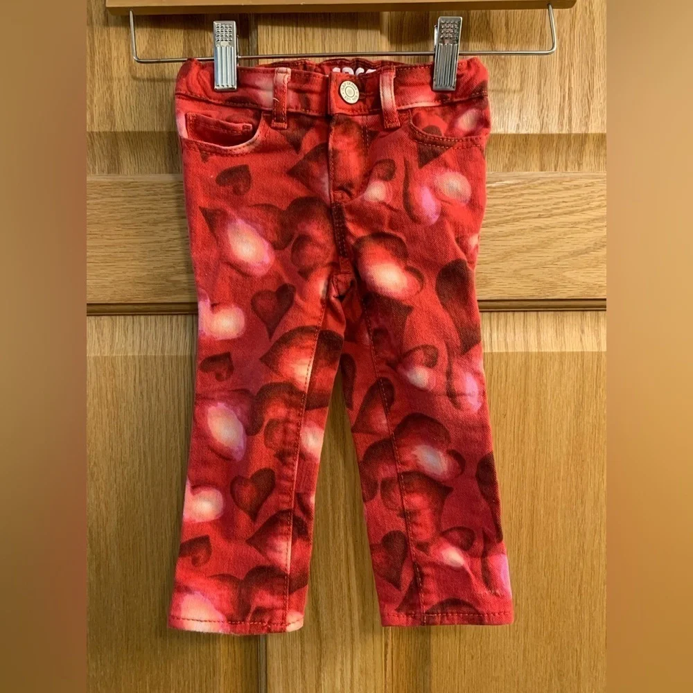 Baby Gap 1969 Red Heart Pants 18-24 mos. Mini Skinny Denim Girls
